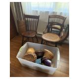 Eastlake style cane bottom chair, wooden