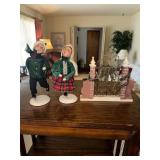 2 Byers Choice caroler skater figurines