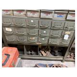 Parts bin with ball valves, hooks and more