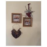 2 Wall pictures, 2 country themed wall hangings