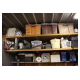 Contents of 3 shelves (paint supplies, vacuum