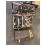 4 Box lots of hand tools vise grip, pliers, files,
