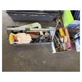 Lot of tools - carpenters tray with hammers.
