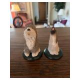 2 Byers Choice caroler dog figurines