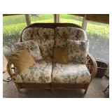 Bamboo patio loveseat