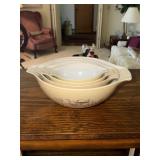 Pyrex Forest  Fancies mushroom pattern set of 4