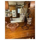 Pink depression Open Lace glass bowl and