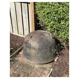 Cast iron cauldron with handle marked 6