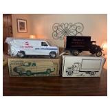 2 Die-cast collectible toy truck banks