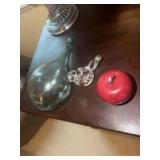 Green handblown Vino d