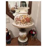 Floral decorated Hurricane table lamp