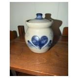 Rowe Pottery stoneware crock with lid