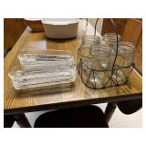 Wire caddy with 4 jar style glasses,
