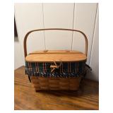 Longaberger basket with liner, protector