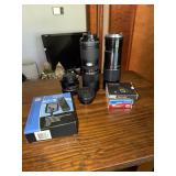 Lot of camera lenses including Vivitar