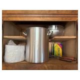 Turkey frying pot, fish baskets, and