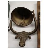 Brass steer head bell (wall mount)