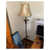 Wrought iron style floor lamp with shade