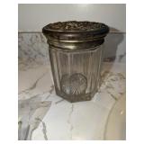 Art Nouveau heavy glass humidor jar