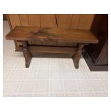 Pine bench handcrafted and stamped