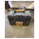 Ridgid tool box with saw, files, spoke shave,