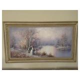 Framed print of a mother and daughter landscape