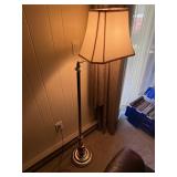 Brass swivel arm floor lamp