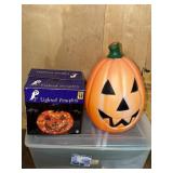 Halloween lot including lighted pumpkins,