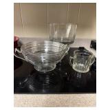 Footed trifle bowl, Hazel Atlas clear glass open