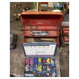 Metal tool box with Craftsman and other