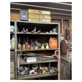 Right side contents of shelving - safe, empty