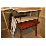 Lot - Wood table, tv stand, metal and wood