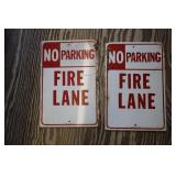 2 Metal No Parking Fire Lane signs Joe Andrews -