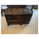 Antique round top trunk
