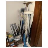 Contents of closet including Bissell featherweight