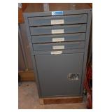 Adrian Steel metal cabinet with contents of hand