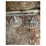 2 iron umbrella bases