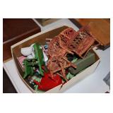 Box lot doll house furniture including porcelain