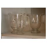3 Adams and Co. Baltimore Pear Pitchers 9", 8"
