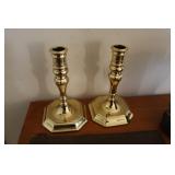 Pair Baldwin 7" brass candlesticks