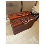 2 Vintage leather suitcases