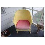Yellow wicker rocking chair