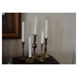 Lot of brass candlesticks