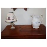 Electrified oil lamp and pitcher