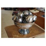 Silver-plated punchbowl set with ladle
