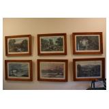 7 Currier and Ives prints 18" x 13" (6 in hallway