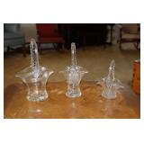 3 Duncan Miller EAPG glass baskets