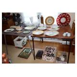 2 Folding card tables 33" x 27.5" Tall (contents