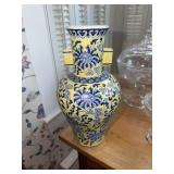 Chinese porcelain vase in vibrant yellow with