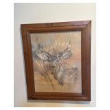 Print titled "Silent Buck" by K. Maroon 20.5 X